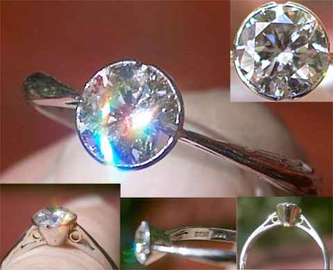Dainty & Unique Solitaire Diamond engagement ring Platinum & Gold