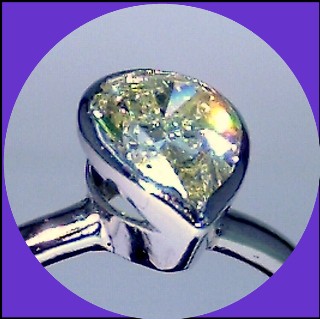 Platinum 1.5ct Yellow Pear shape Diamond Solitaire ring SOLD!